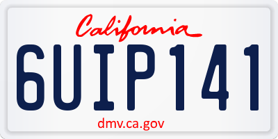 CA license plate 6UIP141