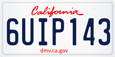 CA license plate 6UIP143