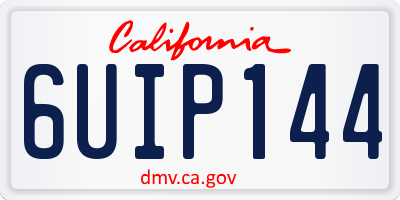 CA license plate 6UIP144