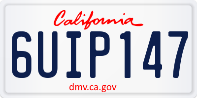 CA license plate 6UIP147