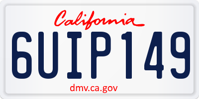 CA license plate 6UIP149