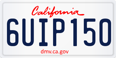 CA license plate 6UIP150