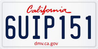 CA license plate 6UIP151