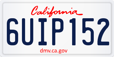CA license plate 6UIP152