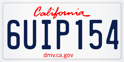 CA license plate 6UIP154