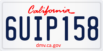 CA license plate 6UIP158