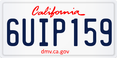 CA license plate 6UIP159