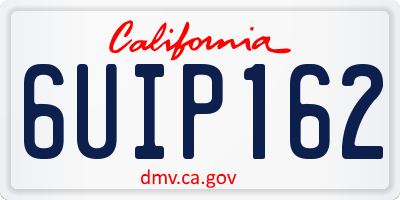 CA license plate 6UIP162