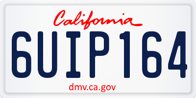 CA license plate 6UIP164