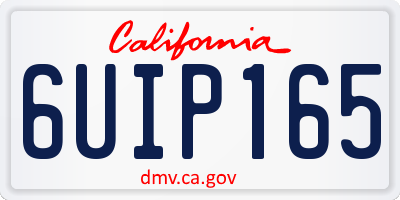 CA license plate 6UIP165
