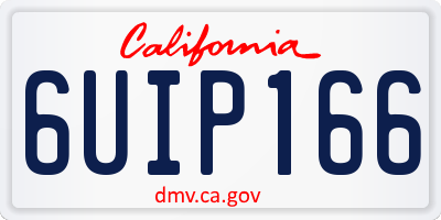 CA license plate 6UIP166