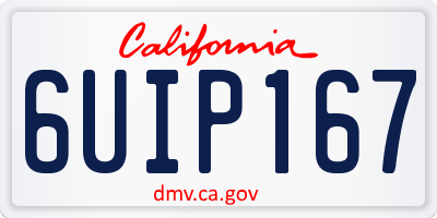 CA license plate 6UIP167