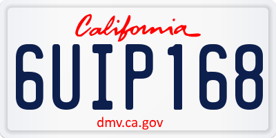 CA license plate 6UIP168