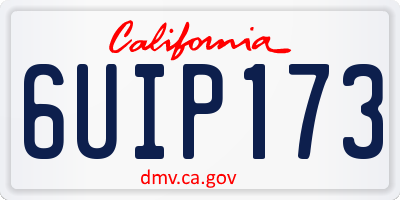 CA license plate 6UIP173
