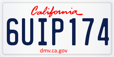 CA license plate 6UIP174