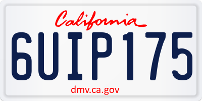 CA license plate 6UIP175