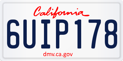 CA license plate 6UIP178