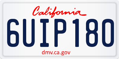 CA license plate 6UIP180