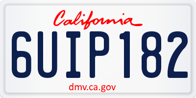 CA license plate 6UIP182