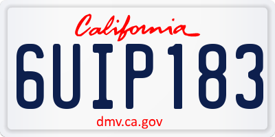 CA license plate 6UIP183