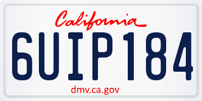 CA license plate 6UIP184
