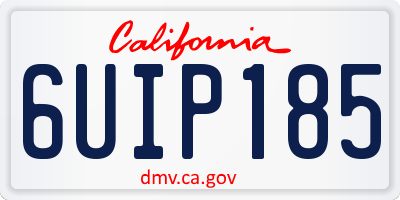 CA license plate 6UIP185
