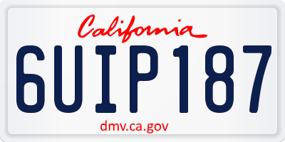CA license plate 6UIP187