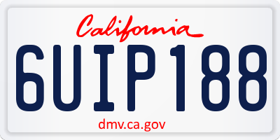 CA license plate 6UIP188