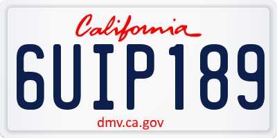 CA license plate 6UIP189