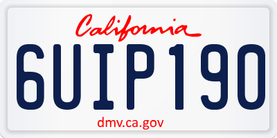 CA license plate 6UIP190