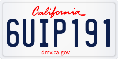 CA license plate 6UIP191