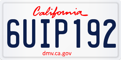 CA license plate 6UIP192