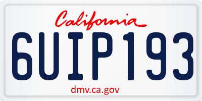 CA license plate 6UIP193