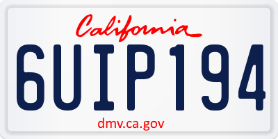 CA license plate 6UIP194