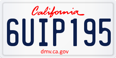 CA license plate 6UIP195