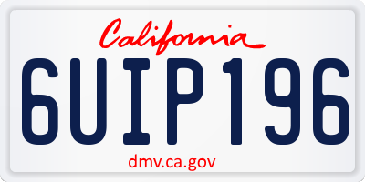 CA license plate 6UIP196