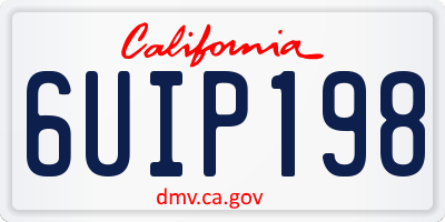 CA license plate 6UIP198