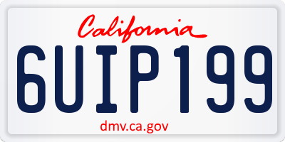 CA license plate 6UIP199