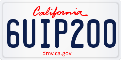 CA license plate 6UIP200