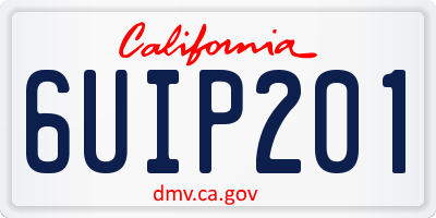 CA license plate 6UIP201