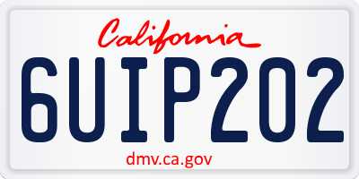 CA license plate 6UIP202