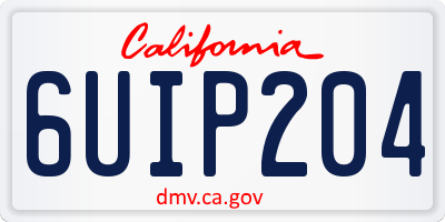 CA license plate 6UIP204