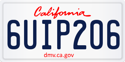 CA license plate 6UIP206