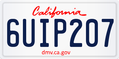 CA license plate 6UIP207