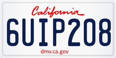 CA license plate 6UIP208