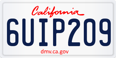 CA license plate 6UIP209