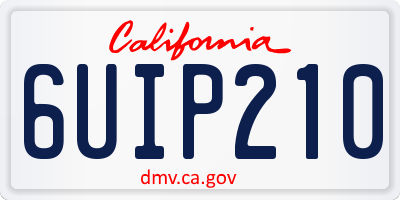CA license plate 6UIP210