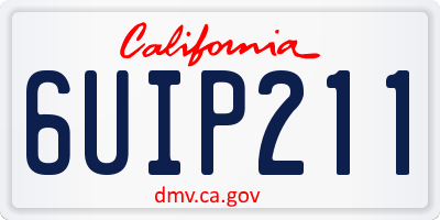 CA license plate 6UIP211