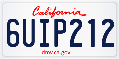 CA license plate 6UIP212
