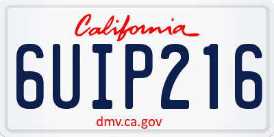 CA license plate 6UIP216
